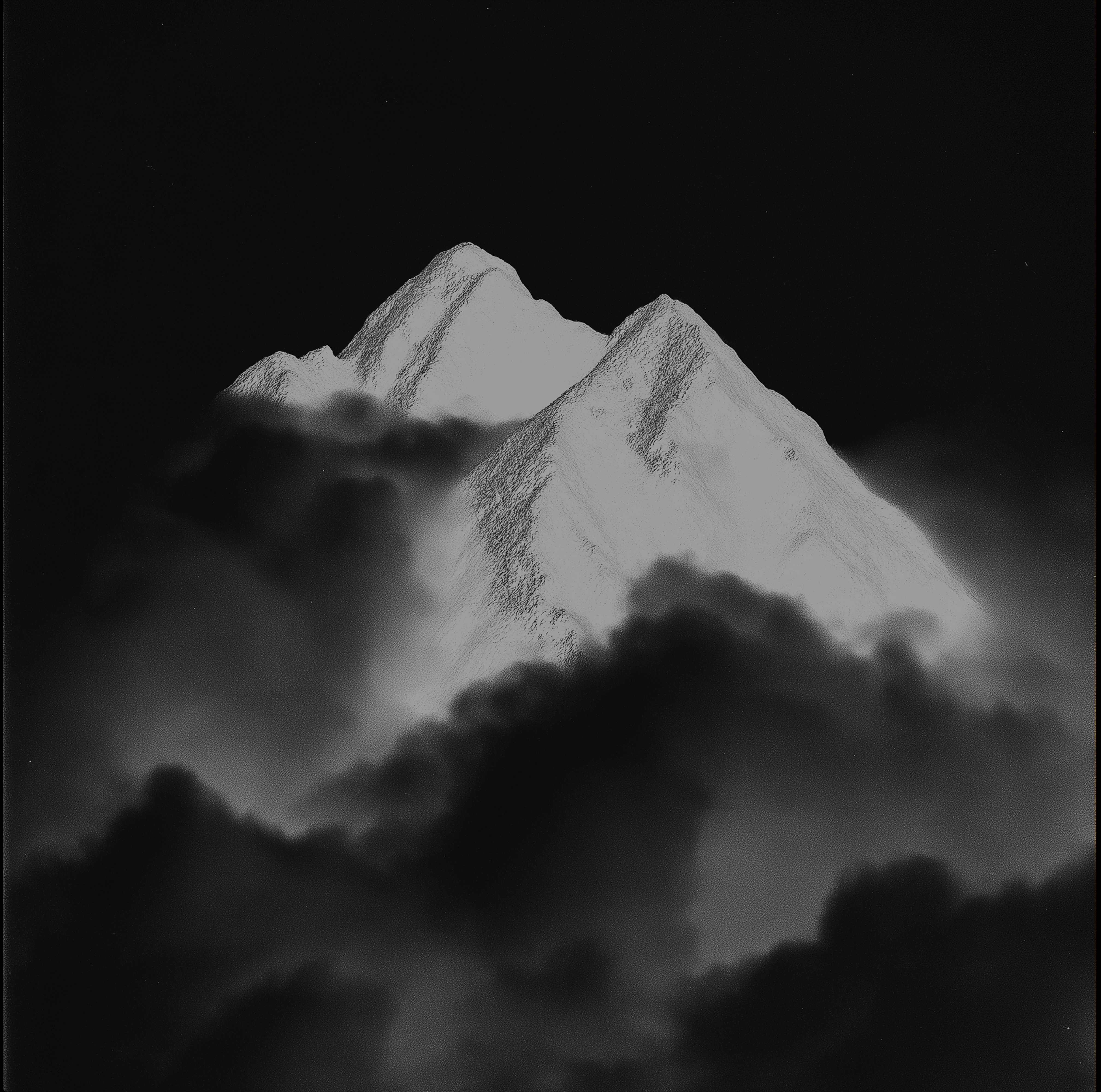Mountain landscape at night