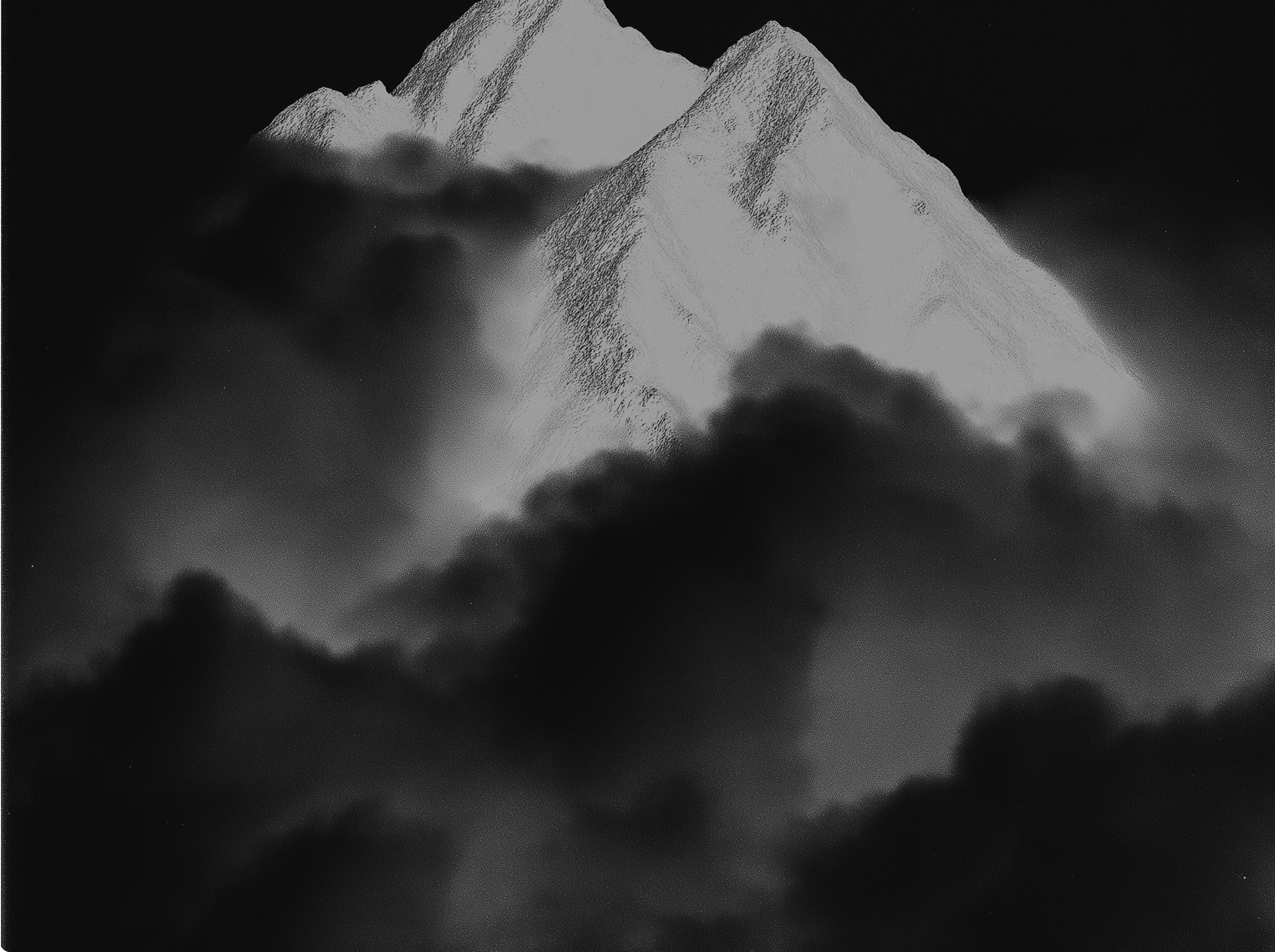 Mountain landscape at night